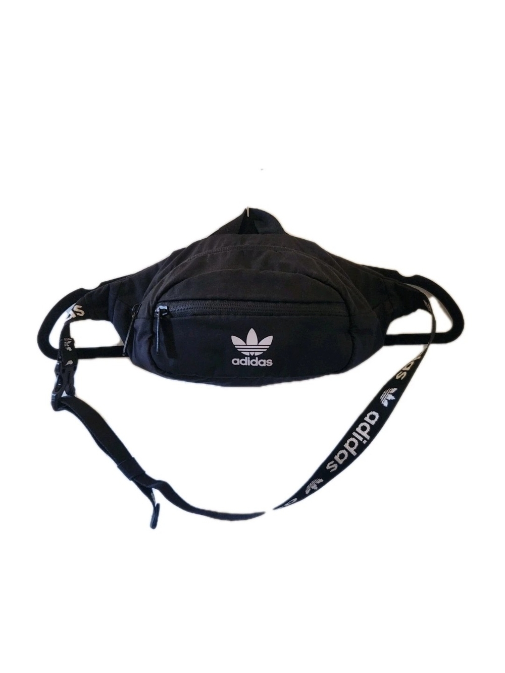 adidas Black Trefoil Belt Bag with Branded Strap